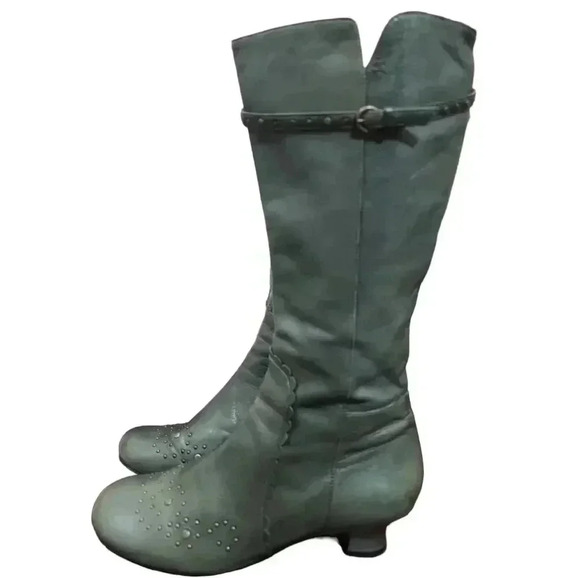 Biveal Olive green Granny Core buttery soft leather boots. Size 38 - Picture 1 of 9